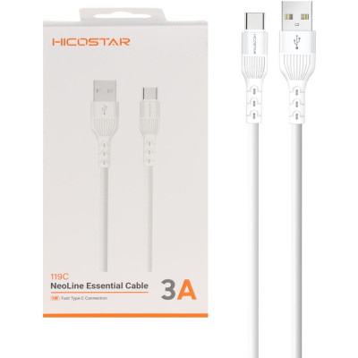 کابل شارژ فست Hicostar Type-C مدل 119C - سفید